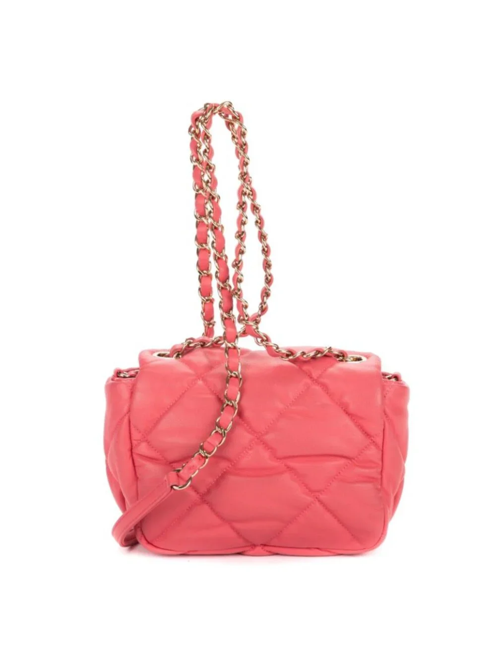 Chanel Mini Classic Chain Crossbody Flap Bag Pink Quilted Lambskin Leather